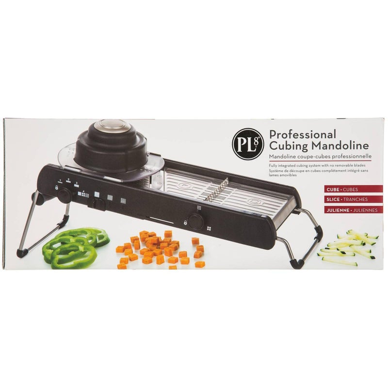 PL8 Professional Cubing Mandoline - Versatile Vegetable Slicer with Integrated Cubing System, Adjustable Blades for Cubes, Slices, and Julienned Cuts - Image 4
